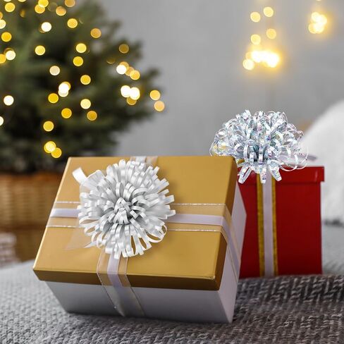 Yunlly 40 Pcs Christmas Bows for Gift Wrapping 4 in Large Christmas Gift Bows Self Adhesive Present Wrap Peel and Stick for Xmas Present Wedding Holiday Decoration(Red, Gold, Silver, Blue) in Saudi Arabia