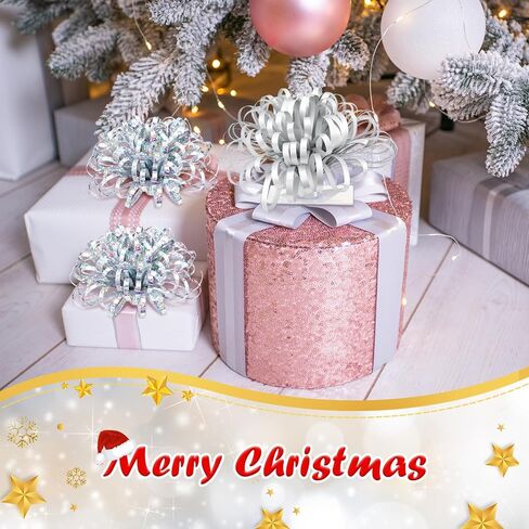Yunlly 40 Pcs Christmas Bows for Gift Wrapping 4 in Large Christmas Gift Bows Self Adhesive Present Wrap Peel and Stick for Xmas Present Wedding Holiday Decoration(Red, Gold, Silver, Blue) in Saudi Arabia