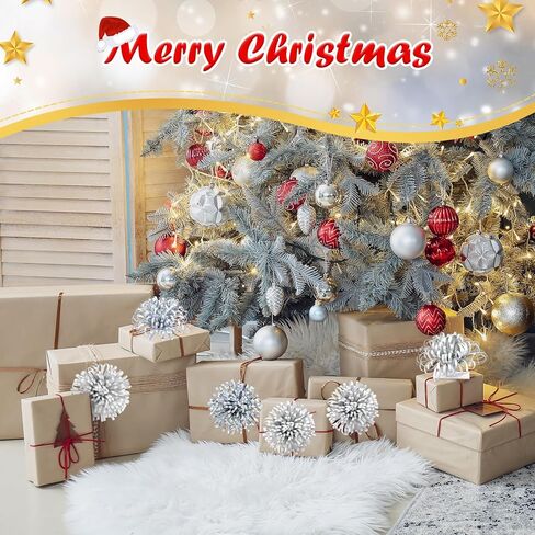 Yunlly 40 Pcs Christmas Bows for Gift Wrapping 4 in Large Christmas Gift Bows Self Adhesive Present Wrap Peel and Stick for Xmas Present Wedding Holiday Decoration(Red, Gold, Silver, Blue) in Saudi Arabia