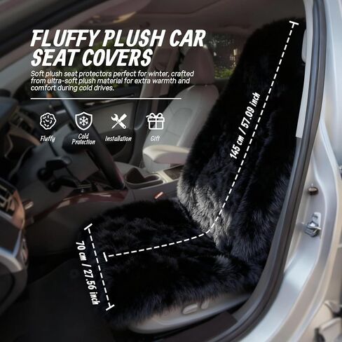 1 PCS Fluffy Car Seat Cover, Plush Fuzzy Fur Seat Protector for Winter, Universal Soft Faux Sheepskin Car Seat Cushion for Women Girls Interior Accessories (Pink) in Saudi Arabia