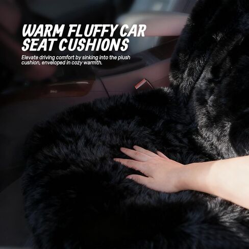 1 PCS Fluffy Car Seat Cover, Plush Fuzzy Fur Seat Protector for Winter, Universal Soft Faux Sheepskin Car Seat Cushion for Women Girls Interior Accessories (Pink) in Saudi Arabia