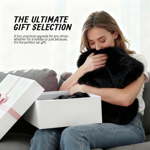 1 PCS Fluffy Car Seat Cover, Plush Fuzzy Fur Seat Protector for Winter, Universal Soft Faux Sheepskin Car Seat Cushion for Women Girls Interior Accessories (Pink) in Saudi Arabia