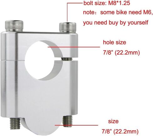 Handlebar Clamps Risers For XR650L For CR500R For CRF250M For CRF450RL 2021 2022 2023 2024 2025 22 Mm 7/8" Fat Bar Handlebar Mounting Riser(Black Riser 30mm) in Saudi Arabia