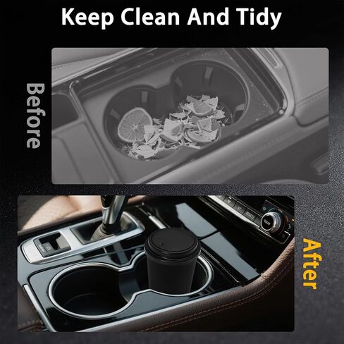 سلة مهملات السيارة مع غطاء - 2 عبوة صغيرة من صناديق قمامة السيارة - حامل أكواب - صندوق قمامة صغير مضاد للتسرب - منظمات السيارات وتخزين ملحقات باب المقعد الخلفي لسيارات الدفع الرباعي in Kuwait