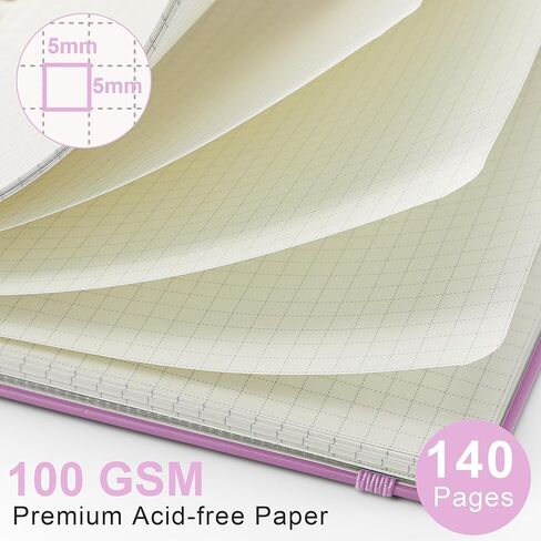 RETTACY Lined Journal Notebook, 140 Numbered Pages, A5 Medium Size (5.7'' x 8.3''), for Men & Women, Journaling, Writing, Work & Office, Spiral-bound, Hardcover, 100 GSM Thick Paper (Light Green) in Saudi Arabia