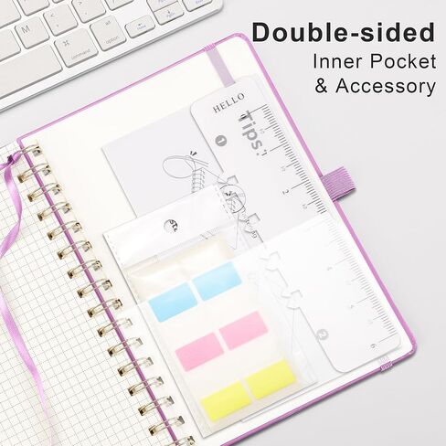 RETTACY Lined Journal Notebook, 140 Numbered Pages, A5 Medium Size (5.7'' x 8.3''), for Men & Women, Journaling, Writing, Work & Office, Spiral-bound, Hardcover, 100 GSM Thick Paper (Light Green) in Saudi Arabia