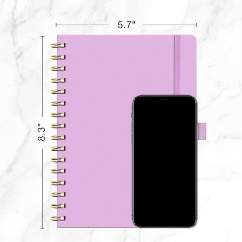 RETTACY Lined Journal Notebook, 140 Numbered Pages, A5 Medium Size (5.7'' x 8.3''), for Men & Women, Journaling, Writing, Work & Office, Spiral-bound, Hardcover, 100 GSM Thick Paper (Light Green) in Saudi Arabia