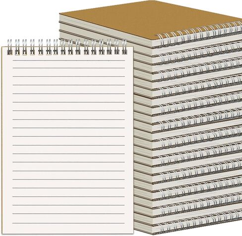 24 Pack A5 Spiral Notebooks Bulk with Kraft Cover, 8x5.5 Inch Lined Paper Travel Journaling Notebooks, Composition Notebook for School Office Supplies, 80 Sheets 160 Pages in Saudi Arabia