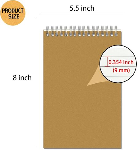 24 Pack A5 Spiral Notebooks Bulk with Kraft Cover, 8x5.5 Inch Lined Paper Travel Journaling Notebooks, Composition Notebook for School Office Supplies, 80 Sheets 160 Pages in Saudi Arabia