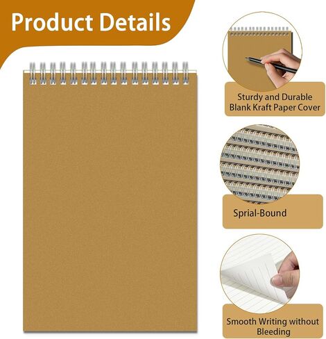24 Pack A5 Spiral Notebooks Bulk with Kraft Cover, 8x5.5 Inch Lined Paper Travel Journaling Notebooks, Composition Notebook for School Office Supplies, 80 Sheets 160 Pages in Saudi Arabia