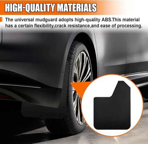 4PCS Universal Car Mud Flaps, Flexible Bendable Car Splash Guards Set with Fastener Rivet Clips, Universal Off-Road Front & Rear Mudguard Accessories for Pickup, SUV, Truck (Black) in Saudi Arabia