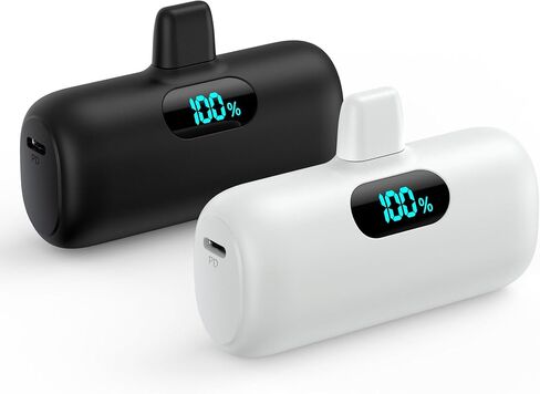 [2 Pack]Small Portable Charger for iPhone,Upgraded 5000mAh PD Fast Charging Power Bank,Cute Mini Portable Phone Charger Battery Pack Compatible with iPhone 14/14 Pro Max/13/13 Pro/12 Pro/11/XR/X/8 etc in Kuwait