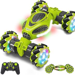 سيارة حيلة RC بمستشعر للإيماءات، جهاز تحكم عن بعد 2.4 جيجا هرتز 4WD ألعاب سيارات يتم التحكم فيها يدويًا للأولاد والبنات من عمر 6 إلى 12 عامًا، سيارات انجراف دوارة 360 درجة مع أضواء وموسيقى، هدية مثالية لعيد الميلاد وعيد الميلاد in Kuwait