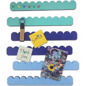 شريط لوح نشرات اللباد بسمك 0.5 بوصة شريط لوحة دبوس ذاتي اللصق بطول 13 بوصة مع 15 دبوس دفع و5 قضبان فيروزية in Kuwait