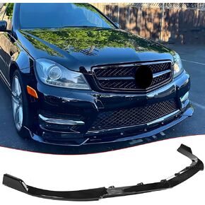 Front Bumper Lip Splitter Spoiler Compatible with Mercedes C-Class C250/ C300/ C350/ C204/ W204 2011-2014 (Sport Models Only), Gloss Black 3pcs Air Chin Body Kit Exterior Accessories in Saudi Arabia