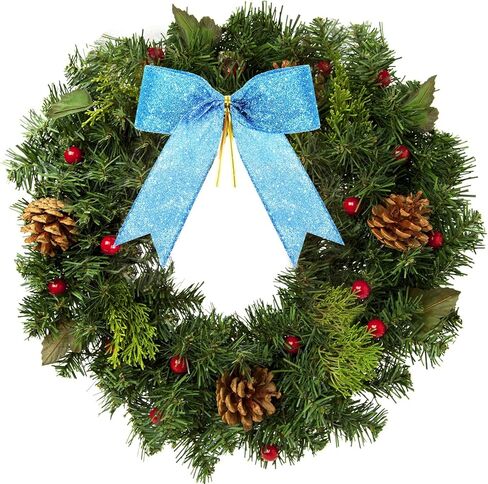 Sumind 36 Pieces Red Christmas Tree Glitter Bows, 7 x 7 Inch Tie Ribbon Twist Tie Bows for Treat Bags Gift Wrapping Basket Wedding Birthday Valentine Christmas Tree Wreath Garland Decoration in Saudi Arabia