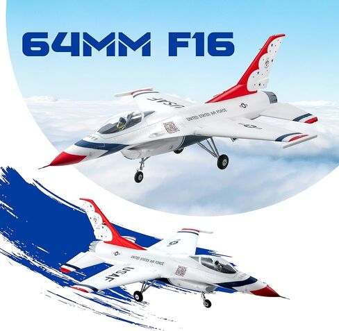 طائرات Fms Rc للبالغين EDF Jet طائرة التحكم عن بعد الصقر المقاتل 64 مم F16 ساحة المعركة رمادية 6 قنوات هواية Rc طائرات PNP (بدون راديو، بطارية، شاحن) in Kuwait