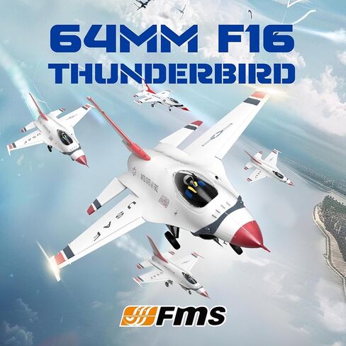طائرات Fms Rc للبالغين EDF Jet طائرة التحكم عن بعد الصقر المقاتل 64 مم F16 ساحة المعركة رمادية 6 قنوات هواية Rc طائرات PNP (بدون راديو، بطارية، شاحن) in Kuwait