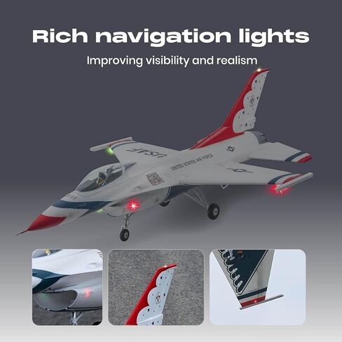 طائرات Fms Rc للبالغين EDF Jet طائرة التحكم عن بعد الصقر المقاتل 64 مم F16 ساحة المعركة رمادية 6 قنوات هواية Rc طائرات PNP (بدون راديو، بطارية، شاحن) in Kuwait