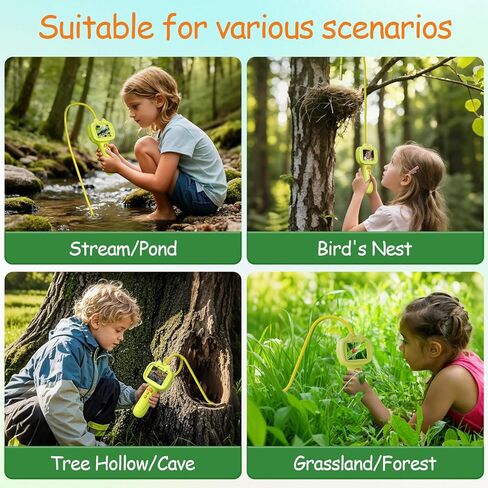 لعبة كاميرا بوريسكوب مع ضوء للأطفال، نطاق مستكشف العلوم والتكنولوجيا والهندسة والرياضيات، لعبة علمية ممتعة للطبيعة الخارجية، عيد ميلاد مثالي للأولاد والبنات 4 5 6 7 8 9 10 سنوات in Kuwait