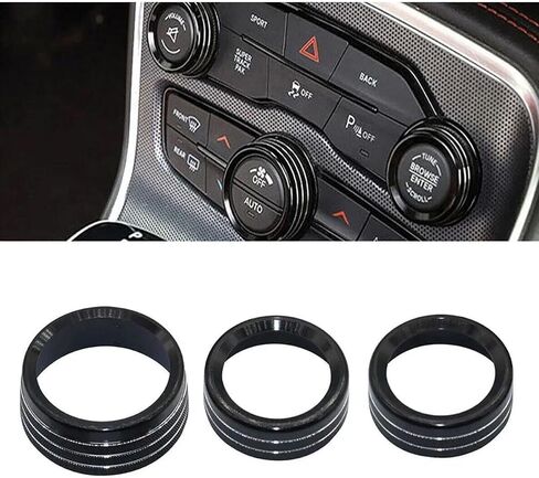 Temperature Adjustment Knob for Grand for Cherokee 2014 2015 2016 2017 2018 2019 2020 2021 Ring Volume Turn Knob Ring Cover Climate Control HVAC in Kuwait
