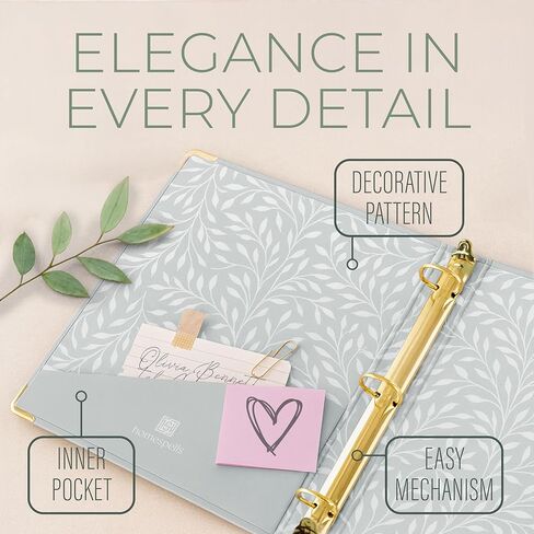 3 Ring Binder 1-Inch Rings – 3-Pack of Cute Binders with Pockets, Gold-Foil & Metal Corners – 1 Inch Binders 3 Ring Cute for School, Office & Work – 1" Pastel Three-Ring Binder One Inch in Saudi Arabia