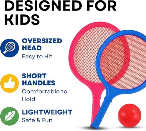 Liberty Imports Badminton Set for Kids with 2 Rackets, Ball and Birdie - Junior Tennis Racquet Play Game Beach Toys in Saudi Arabia