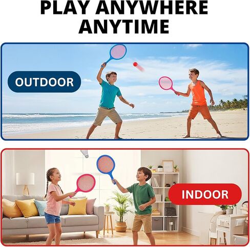 Liberty Imports Badminton Set for Kids with 2 Rackets, Ball and Birdie - Junior Tennis Racquet Play Game Beach Toys in Saudi Arabia