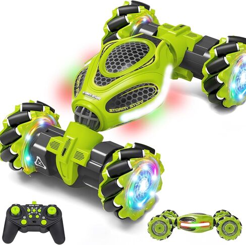 سيارة حيلة RC بمستشعر للإيماءات، جهاز تحكم عن بعد 2.4 جيجا هرتز 4WD ألعاب سيارات يتم التحكم فيها يدويًا للأولاد والبنات من عمر 6 إلى 12 عامًا، سيارات انجراف دوارة 360 درجة مع أضواء وموسيقى، هدية مثالية لعيد الميلاد وعيد الميلاد in Kuwait