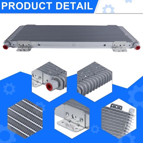 مبرد زيت ناقل الحركة 40 كيلو انخفاض الضغط المنخفض. LPD47391 تبريد ناقل الحركة متوافق مع 40,000 GVW Max الثقيلة بما في ذلك أجهزة التثبيت الخيار الأمثل للمركبات الثقيلة (فضي) in Saudi Arabia