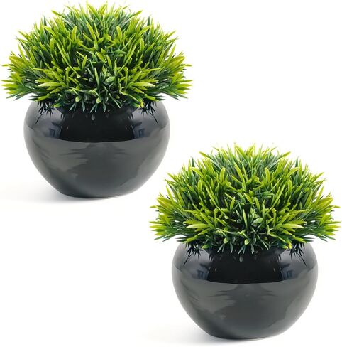 نبات الأوكالبتوس الاصطناعي الأخضر المريمية من فيلينر مع صينية زخرفية صندوق خشبي وعاء نبات 9 بوصة - ديكور ربيع المزرعة، رف، مكتب المنزل والمطبخ، الحمام، في الهواء الطلق in Kuwait