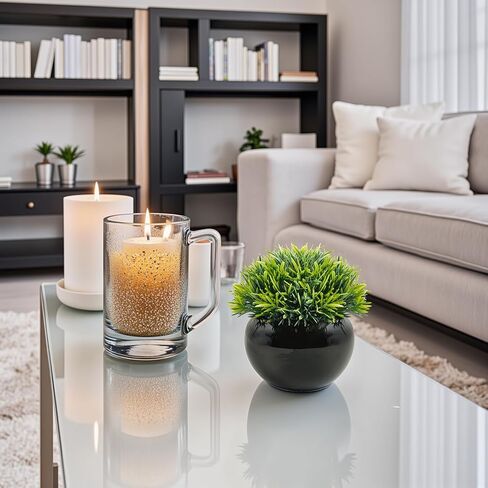 نبات الأوكالبتوس الاصطناعي الأخضر المريمية من فيلينر مع صينية زخرفية صندوق خشبي وعاء نبات 9 بوصة - ديكور ربيع المزرعة، رف، مكتب المنزل والمطبخ، الحمام، في الهواء الطلق in Kuwait