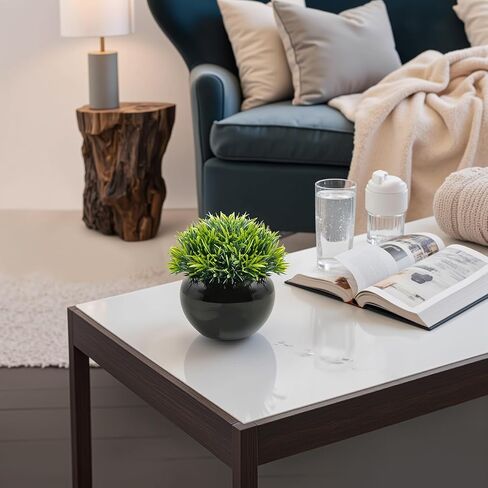 نبات الأوكالبتوس الاصطناعي الأخضر المريمية من فيلينر مع صينية زخرفية صندوق خشبي وعاء نبات 9 بوصة - ديكور ربيع المزرعة، رف، مكتب المنزل والمطبخ، الحمام، في الهواء الطلق in Kuwait