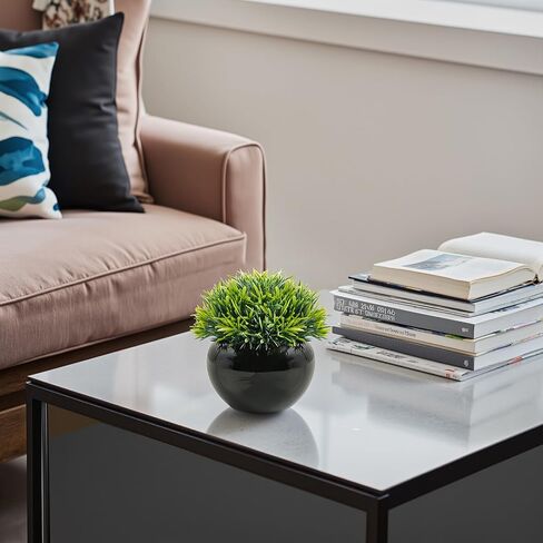 نبات الأوكالبتوس الاصطناعي الأخضر المريمية من فيلينر مع صينية زخرفية صندوق خشبي وعاء نبات 9 بوصة - ديكور ربيع المزرعة، رف، مكتب المنزل والمطبخ، الحمام، في الهواء الطلق in Kuwait