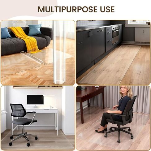 Office Chair Mat for Hardwood Floor, 38"x 43" Clear Office Desk Chair Mat, 1mm PVC Heavy Duty Floor Protector Mats for Computer Rolling Chair in Saudi Arabia