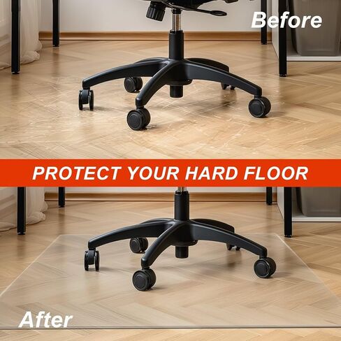 Office Chair Mat for Hardwood Floor, 38"x 43" Clear Office Desk Chair Mat, 1mm PVC Heavy Duty Floor Protector Mats for Computer Rolling Chair in Saudi Arabia