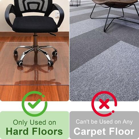 Office Chair Mat for Hardwood Floor, 38"x 43" Clear Office Desk Chair Mat, 1mm PVC Heavy Duty Floor Protector Mats for Computer Rolling Chair in Saudi Arabia