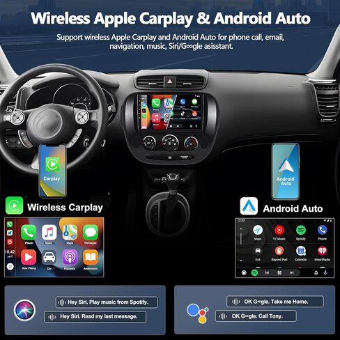 2G+64G Car Stereo Radio for Kia Soul 2014 2015 2016 2017 2018 2019 (Manual A/C) with Wireless CarPlay Android Auto Head Unit 9" Touch Screen Android 13 Radio with GPS HiFi Bluetooth FM Backup Camera in Saudi Arabia
