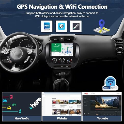 2G+64G Car Stereo Radio for Kia Soul 2014 2015 2016 2017 2018 2019 (Manual A/C) with Wireless CarPlay Android Auto Head Unit 9" Touch Screen Android 13 Radio with GPS HiFi Bluetooth FM Backup Camera in Saudi Arabia