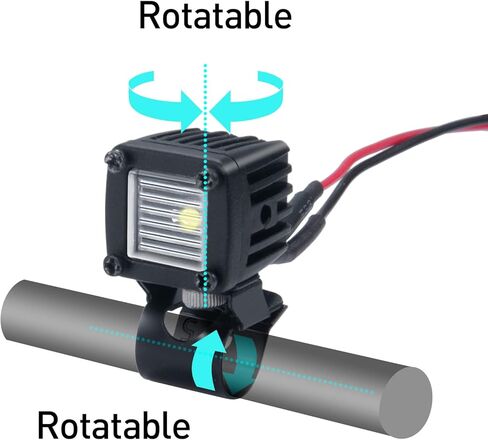 4 قطع RC Spot Beam Square LED Cubes Offroad Driving Lights RC Light Bar LED Housing Lens Spotlight متوافق مع 1/10 RC Car TRX4 TRX6 Axial SCX10 90046 RR10 D90 (D-9 فتحات) in Kuwait