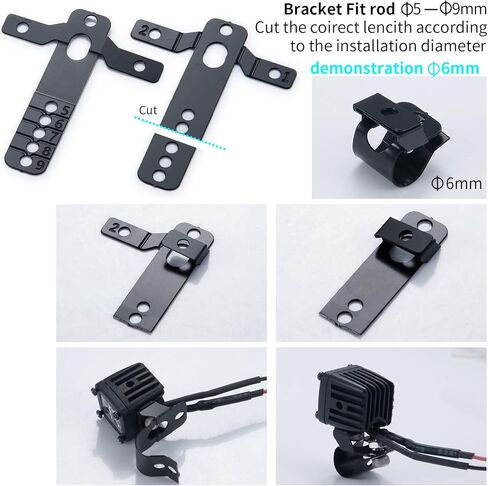 4 قطع RC Spot Beam Square LED Cubes Offroad Driving Lights RC Light Bar LED Housing Lens Spotlight متوافق مع 1/10 RC Car TRX4 TRX6 Axial SCX10 90046 RR10 D90 (D-9 فتحات) in Kuwait
