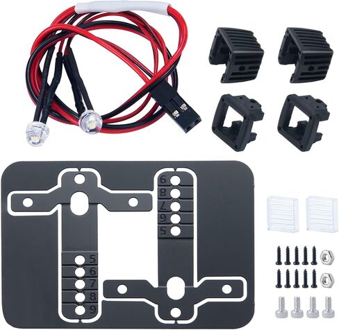4 قطع RC Spot Beam Square LED Cubes Offroad Driving Lights RC Light Bar LED Housing Lens Spotlight متوافق مع 1/10 RC Car TRX4 TRX6 Axial SCX10 90046 RR10 D90 (D-9 فتحات) in Kuwait