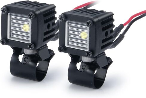 4 قطع RC Spot Beam Square LED Cubes Offroad Driving Lights RC Light Bar LED Housing Lens Spotlight متوافق مع 1/10 RC Car TRX4 TRX6 Axial SCX10 90046 RR10 D90 (D-9 فتحات) in Kuwait