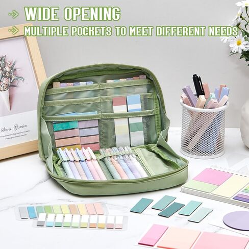 Jutom 41 Pcs Aesthetic Book Annotation Kit with Pencil Bag Bible Journaling Kit Notebook Sticky Note Tab Highlighter Black Ink Pen Page Marker School Office Supplies Bible Lover Gift(Beige) in Saudi Arabia