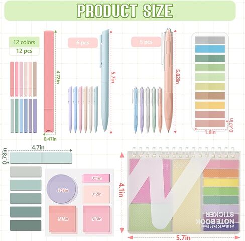 Jutom 41 Pcs Aesthetic Book Annotation Kit with Pencil Bag Bible Journaling Kit Notebook Sticky Note Tab Highlighter Black Ink Pen Page Marker School Office Supplies Bible Lover Gift(Beige) in Saudi Arabia