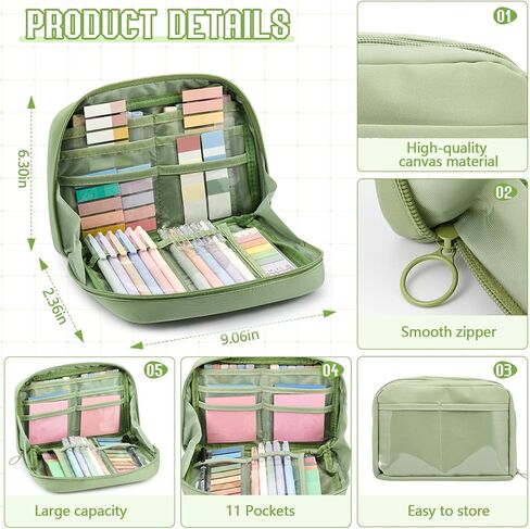 Jutom 41 Pcs Aesthetic Book Annotation Kit with Pencil Bag Bible Journaling Kit Notebook Sticky Note Tab Highlighter Black Ink Pen Page Marker School Office Supplies Bible Lover Gift(Beige) in Saudi Arabia