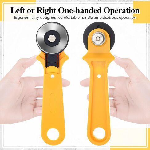 Lothee 12 Pcs 45mm Rotary Cutter for Fabric Precision Cloth Cutting Tool with Safety Lock for Sewing, Arts & Crafts with Comfortable Handle Craft Supplies in Kuwait