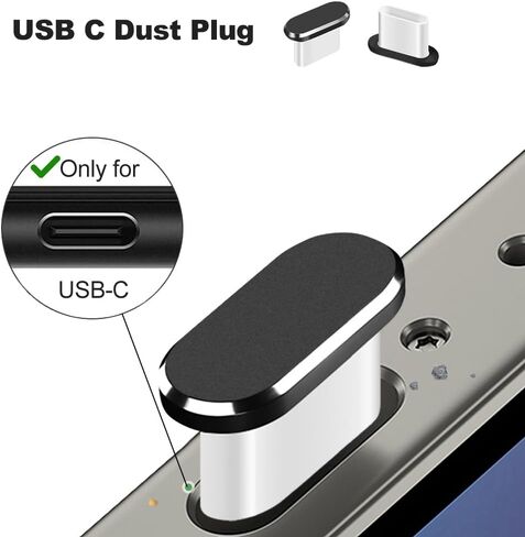 قابس غبار USB C، غطاء حماية لسماعات iPhone 17 Pro مضاد للغبار - أسود in Kuwait