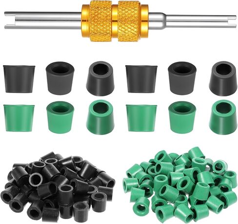100pcs HVAC 1/4" Quick Coupler Charging Gaskets Rubber Gasket Fit for Air Conditioning Refrigeration Charging Hose O-Ring Rubber Seals Gaskets with Valve Core Remover Tool in Kuwait