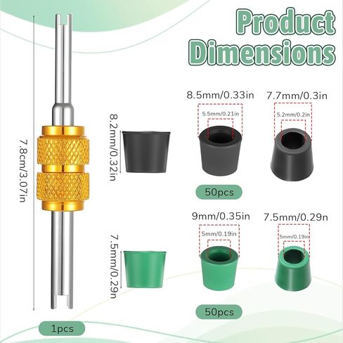 100pcs HVAC 1/4" Quick Coupler Charging Gaskets Rubber Gasket Fit for Air Conditioning Refrigeration Charging Hose O-Ring Rubber Seals Gaskets with Valve Core Remover Tool in Kuwait